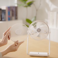 Tragbarer LED-Lüfter für Zuhause, Wiederaufladbarer Desktop-Klappventilator mit USB-Anschluss, Leiser Hängender Mini-Luftkühler