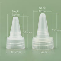 Tapa de rosca de plástico transparente con punta afilada 20/410 24/410 28/410 para botellas de tinta, líquidos y gel para el cabello, suministro de fábrica