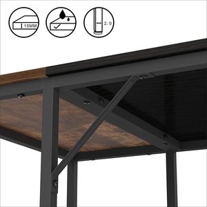 Bureau d'ordinateur industriel avec 2 étagères <span class=keywords><strong>de</strong></span> rangement, bureau d'écriture rustique, poste <span class=keywords><strong>de</strong></span> travail <span class=keywords><strong>pour</strong></span> la maison, le bureau, la chambre à coucher, <span class=keywords><strong>l</strong></span>'étude - Product Image 4