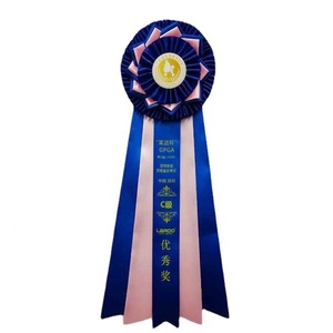 Insignia de Premio Escolar de Lujo Personalizada con Texto en Lámina Dorada, Marca Satin <span class=keywords><strong>Bocho</strong></span>, para Ferias Científicas, Eventos y Competiciones - Product Image 1