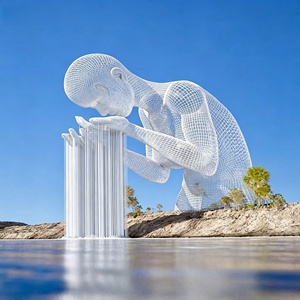 Sculpture humaine en acier inoxydable poli, taille réelle, figure réaliste, statue d'art en métal 304 antirouille, paysage de parc extérieur, sur mesure - Product Image 2