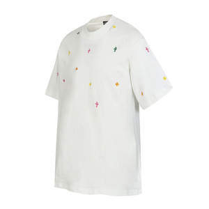 Nouveau T-shirt unisexe à manches courtes 2026 CH Chrome Horse Hoof avec broderie lourde en sanskrit, logo croix coloré et motif, style streetwear - Product Image 4