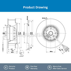 มอเตอร์ EC แบบลูกปืนพลาสติก ebmpapst R2D190-AC08-10 ขนาด 190 มม. 43/53 วัตต์ 415 โวลต์ 0.09/0.09 แอมป์ 2500/2700 รอบต่อนาที ระดับการป้องกัน IP44 สำหรับหุ่นยนต์ Kuka แบบแรงเหวี่ยง - Product Image 4