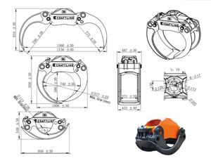 XUVOL Série MF Nouvelle pelle hydraulique économique pour machines forestières, grappin pour le transport de grumes en bois avec moteur, grappin pour grumes - Product Image 4