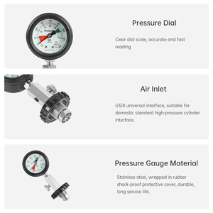 Manomètre de pression de bouteille de plongée haute précision DIDEEP DIN - Product Image 5