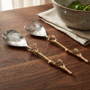 Handle Handmade Gold Color Tea Spoons Dessert Tabletop Dining Ware Tools Restaurant Flatware Cutlery Spoon Leaf Design - Product Image 1