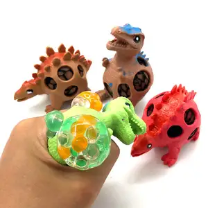 Directly Customized Silicone Decompression Stress Balls TPR Dinosaur Cute Squishies Beads Toys Kids Gift