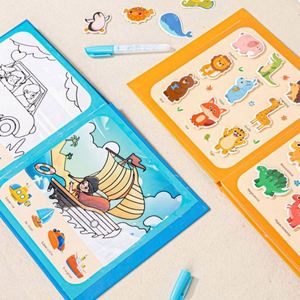 Kids Diy Water Painting Quiet 2 in 1 Paper Art Craft <b>Kits</b> Waterproof Reusable Sticker <b>Book</b> - Product Image 2