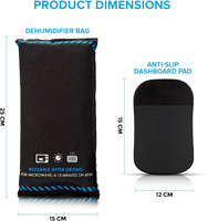 Nouveau sac de déshumidificateur réutilisable pour voiture sèche Van Home Gel de silice Absorbeur d'humidité Indicateur de changement de couleur avec tampon antidérapant