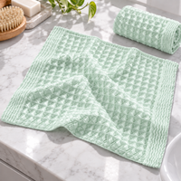 Serviette faciale en bambou tissé losanges, 25x25cm, réutilisable, pour le visage et petit essuie-mains pour bébé, directement de l'usine