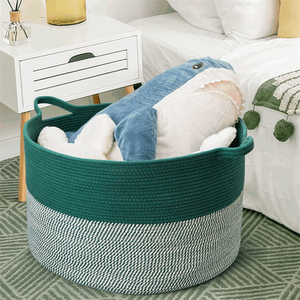 Cesta de Almacenamiento Extra Grande de Cuerda de Algodón, Cesta <span class=keywords><strong>para</strong></span> Juguetes de Bebés y Perros con Asas <span class=keywords><strong>para</strong></span> Lavandería y Baño - Product Image 2