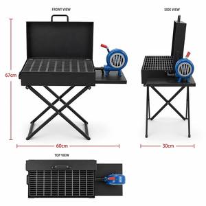 Griglia per Barbecue Pieghevole in Ferro per Campeggio all'Aperto, Fornello Portatile a Carbone con Ventilatore - Product Image 2