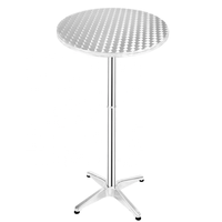 Table de bar réglable en aluminium, table haute de bistrot, table poseur, couleur argent