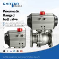 Válvula de Bola Neumática con Brida de Acero al Carbono WCB CF8, Brida RF, Sello Metálico Neumático, para Gas y Vapor, ANSI, Alta Temperatura, Alta Presión, OEM