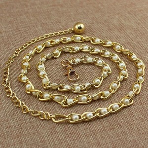 โซ่คาดเอวสีทองประดับลูกปัดสีดำหนัง PU โซ่สะพายสะโพกสไตล์ฮิปฮอปสำหรับใส่ทุกวันแฟชั่นเครื่องประดับร่างกาย - Product Image 3