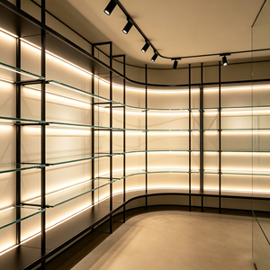 Design per Negozi al Dettaglio, Arredamento per Punti Vendita, Scaffali in <span class=keywords><strong>Vetro</strong></span>, Vetrina Espositiva, Espositore in <span class=keywords><strong>Vetro</strong></span> - Product Image 6