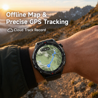 Reloj GPS Resistente F7G, Pantalla AMOLED HD de 1.43 Pulgadas 466*466, Registro en la Nube, Monitor de Salud SpO2 para Android IOS, 1 Unidad, Negro