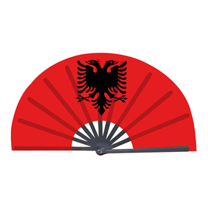 Abanicos Plegables de Bambú con la Bandera de Albania al por Mayor, Abanico de Mano para Carnaval, Boda, Festival, Fiesta, Agencia de Viajes - Product Image 1