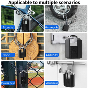 Cadenas noir robuste et étanche à combinaison, antivol, résistant aux intempéries, pour bagages, avec lecteur d'empreintes digitales - Product Image 6