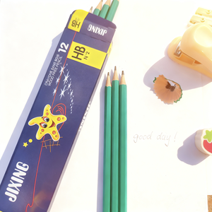 Matite HB in Plastica Verde Senza Legno, Confezione da 12 Pezzi, Matite Colorate a Forma di Stella per Disegno e Scrittura per Bambini - Product Image 6