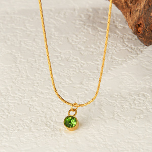 Collier chaîne en acier inoxydable <span class=keywords><strong>plaqué</strong></span> <span class=keywords><strong>or</strong></span> 18 carats délicat, bijoux tendance, pendentif pierre de naissance de décembre, collier pour femmes - Product Image 4