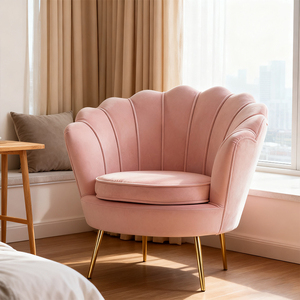 <span class=keywords><strong>Fauteuil</strong></span> <span class=keywords><strong>rose</strong></span> Design Petals Home, <span class=keywords><strong>fauteuil</strong></span> rembourré pour salle à manger, mobilier de loisirs, <span class=keywords><strong>fauteuil</strong></span> de salle à manger moderne en velours avec pieds en métal doré - Product Image 3