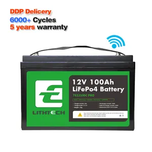 Ddp vận chuyển chu kỳ sâu BMS 4G mô-đun ứng dụng điều khiển BTM pin cấp một bảo hành LiFePO4 12V 200AH pin lithium 24V 100Ah năng lượng mặt trời