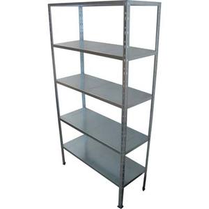 Prometal Galvanized CM 40x100 194 Interlocking <b>Storage</b> <b>Shelf</b> Kit with 5 Units - Product Image 1