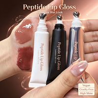 Vente en gros de tubes souples de gloss à lèvres naturel végétalien aux peptides, baume à lèvres SPF, gloss à lèvres à l'acide hyaluronique et gloss à lèvres effet laqué, marque privée
