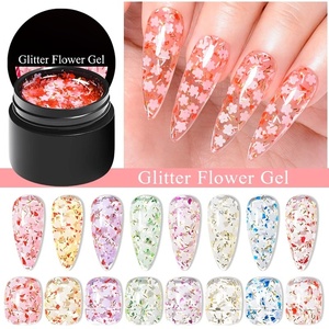 Esmalte de <span class=keywords><strong>Uñas</strong></span> <span class=keywords><strong>en</strong></span> Gel con Purpurina y <span class=keywords><strong>Flores</strong></span> Naturales, Efecto Hada, Semipermanente, Removible con UV/LED, Barniz para Pintar, Decoración DIY, Suministros para <span class=keywords><strong>Uñas</strong></span> - Product Image 1