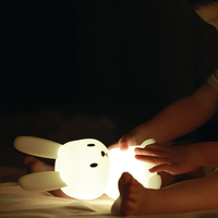 Lampe de chevet Led Portable en forme de lapin pour enfants, en Silicone, lampe de nuit pour bébés et enfants