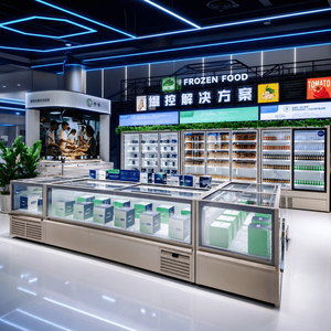 Congélateur coffre horizontal combiné pour supermarché commercial, type îlot, avec grande vitrine, pour aliments surgelés - Product Image 1