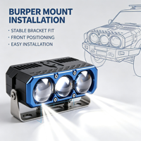 Nouvelles 2 lampes de calandre LED pour voiture et moto, feux auxiliaires externes à faisceau haut/bas, 12V 110W, pour camion tout-terrain