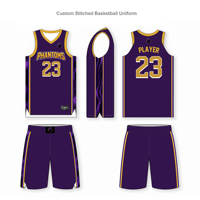 Conjunto de Uniforme de Baloncesto Transpirable con Costuras Personalizadas - Números Perforados Ligeros de Tela Tackle Twill con Borde Zig-Zag Universitario