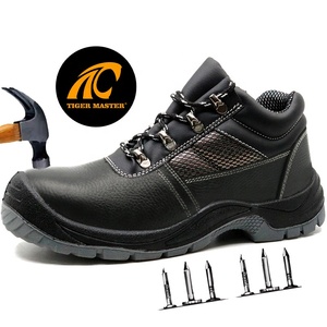 Tiger Master antiscivolo resistente all'olio in pelle nera puntale in acciaio a prova di puntura S3 da uomo per <span class=keywords><strong>lavoro</strong></span> industriale - Product Image 1