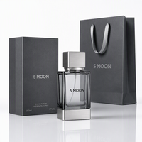 Flacons de parfum carrés noirs personnalisés de luxe avec couvercle magnétique, vides, 30 ml, 50 ml, 100 ml, avec vaporisateurs à pompe et boîtes d'emballage