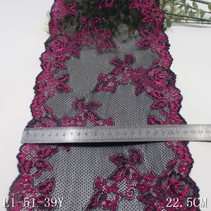 Tela de encaje elástico de biocolor, encaje elástico por yarda, cinta de flores para costura de lencería y prendas de vestir - Product Image 5