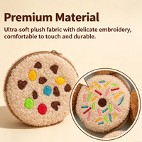 Porte-monnaie en peluche Cookie, mignon et moelleux, portable, en forme de chocolat, mini pochette fantaisie pour femmes et hommes