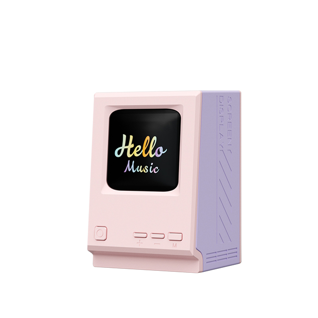 Retro Small Computer Lyric Speaker with Image and Text Projection Function Alarm Clock Setting and Lyric Display 3D Stereo Sound