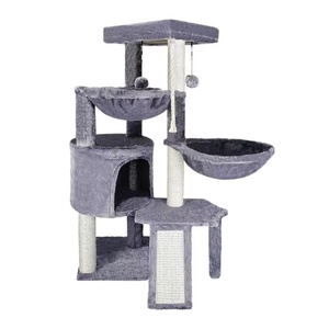 Tiragraffi Classico in Legno per Gatti con Design Floreale, Stile Villa con Altalene e Mensole a Parete - Imballaggio Ecologico in Cartone - Product Image 6