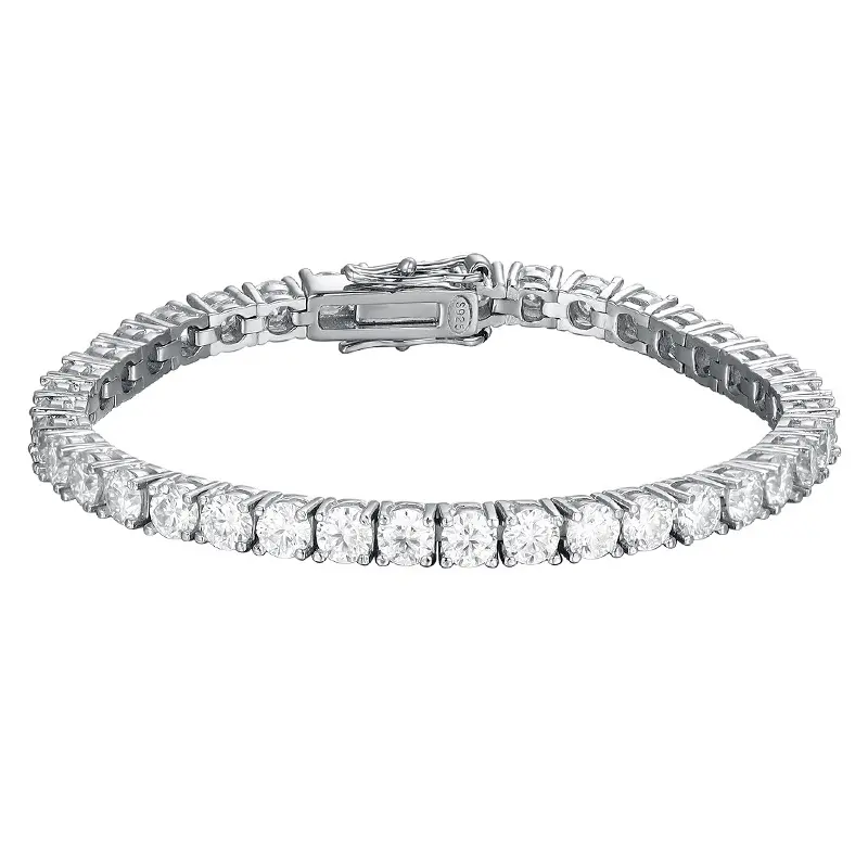 Mode S925 Sterling Silber Moissan ite Tennis Armband Fine Jewelry INS Style Klassisches Design Armband für Frauen