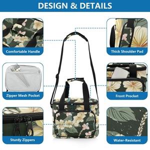Portable Waterproof Leakproof Insulated Hawaii Flowers Cooler Tote Bag Thermal Lunch Cooler Bag for Food Picnic - Product Image 4