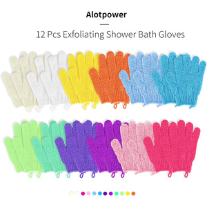 En gros Gants de bain exfoliants en Nylon, Chanvre et Jute, couleur unie, pour l'élimination des peaux mortes, et ceintures de massage pour le corps - Product Image 4
