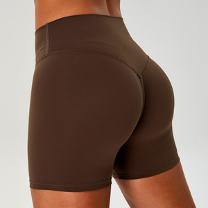 Shorts de sport sans couture pour femmes, taille haute, coupe ajustée, avec effet froncé aux fesses, pour gym et yoga, vente en gros - Product Image 4