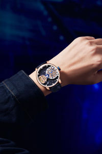 Erkekler İçin Celestial Serisi Tam Otomatik İçi Boş Mekanik Saat Çift Mekanizmalı Erkek Kişiselleştirilmiş Moda Benzersiz Mekanik Saat - Product Image 5