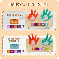 Apprentissage précoce des mathématiques aides pédagogiques Montessori jeu de comptage des doigts blocs de numéros en bois conseil de comptage mathématiques jouets éducatifs