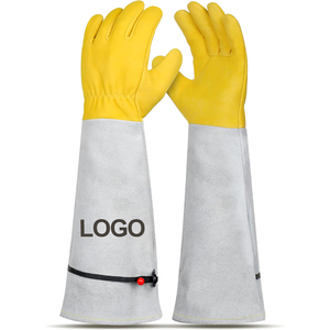 Садовые перчатки для обрезки с удлиненными рукавами из натуральной кожи (коровья/козья), дышащие, защита от шипов, нескользящие, для садоводов и фермеров - Product Image 4