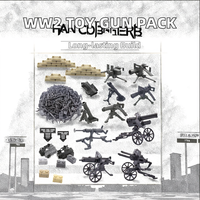 Vente en gros de jouets pas chers Moc WW2 Special Forces, mini pistolet en plastique, jouet pistolet, figurine de soldat en briques murales