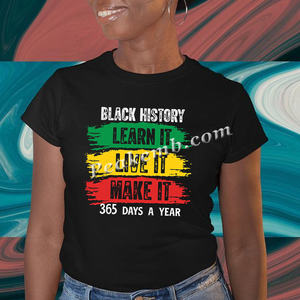 印刷DTF転送黒の歴史それがそれを生きることを学ぶ365日それを作る黒の歴史ヒートプレスビニール転送を祝う - Product Image 3