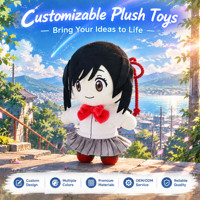 Peluche personnalisée OEM, design uniforme scolaire, fille anime, jouet en peluche doux, poupée en peluche assise, motif personnalisé, personnage anime en peluche
